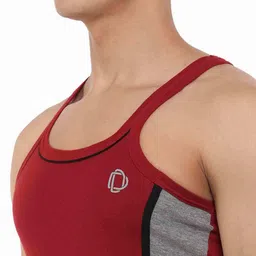 dollar bigboss Pack of 5 Men Solid Cotton Racerback Styled Gym Vest image 5
