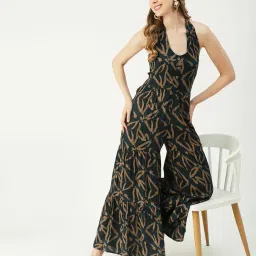 moomaya Printed Jumpsuit with Button Placket image 5