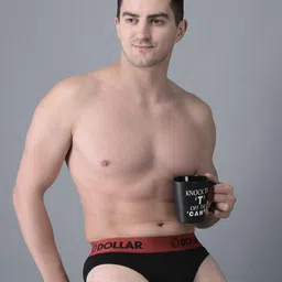 dollar Pack of 2 Men Anti-Microbial Super Combed Cotton Solid Brief image 5