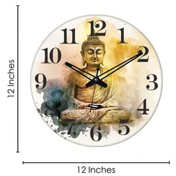 olive tree Budha Print Wooden Silent Movement Wall Clock image 5
