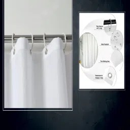 homewards Floral Print Shower Curtain with Hooks image 5