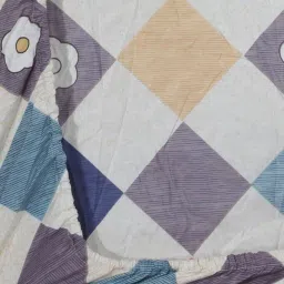 arrabi 200 GSM Floral Print Single Fitted Bedsheet with Pillow Cover image 5