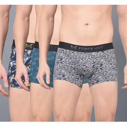 force nxt Men Pack of 3 Printed Trunks with Logo Waistband image 5