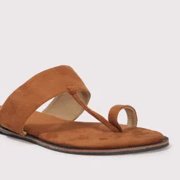 indie picks Handcrafted Suede Embellished Flat Sandals image 5