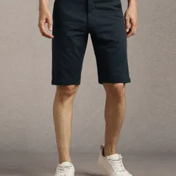louis philippe Men Slim Fit Flat-Front Knit Shorts  image 1