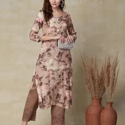 fashor Floral Print Straight Kurta image 5