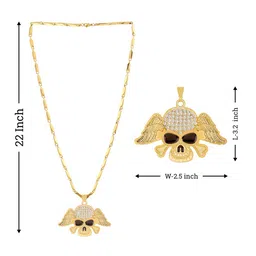 bergo jewels Gold Plated Chain with Diamond Studded Pendant image 5