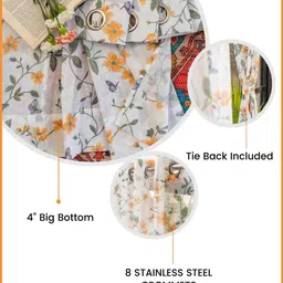 urban space Pack of 2 Floral Print Long Door Curtains image 5