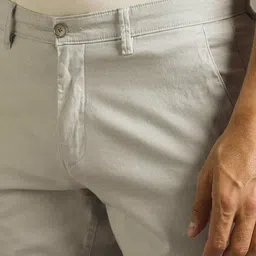 louis philippe Men Slim Fit Flat-Front Denim Shorts  image 5
