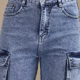 Shein Full Length Stone Wash Carpenter Style Cargo Jeans image 5