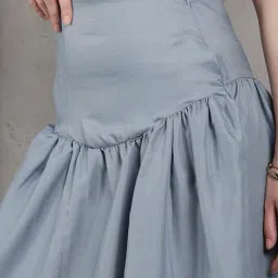 Shein High Yoke Waistband Flared Midi Skirt image 5