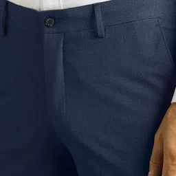 louis philippe Men Flat-Front Slim Fit Trousers image 5