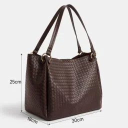 accessorize london Women Logo Embossed Shoulder Bag with Double Handle image 5