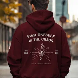 nobero Men Typographic Print Oversized Hoodie image 5