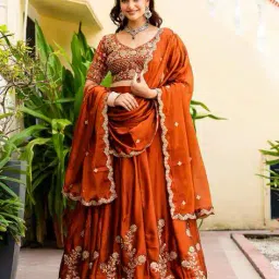 dream exporter Women Embroidered Flared Lehenga Choli Set image 5