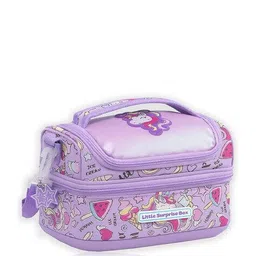 little surprise box Girls Unicorn Print Backpack with Lunch Bag image 5