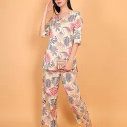 styfun Women Leaf Print Straight Kurti image 5