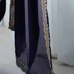 ri-wah Women Saree with Embroidered Scalloped Border image 5