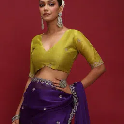 ri-wah Women Embroidered Saree with Cutout Border image 5