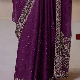 soch Women Embellished Saree with Scalloped Border image 5