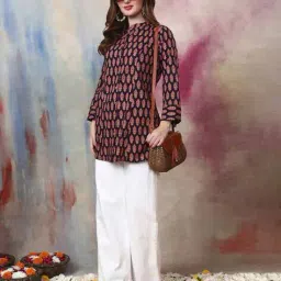 tissu Women Straight Mandarin-Neck Kurti image 5