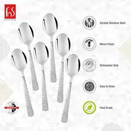 fns Set of 6 Dishwasher-Safe Stainless Steel Spoons image 5