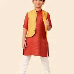 fabindia Boys Geometric Print Nehru Jacket image 5
