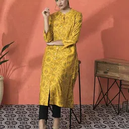 nyrika  Women Viscose Rayon Floral Kurta image 5