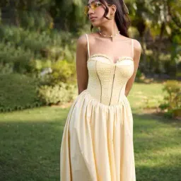 lea clothing co Women Sweetheart-Neck Fit & Flare Dress image 5