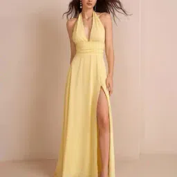 wanquila Women Halter-Neck Fit & Flared Dress image 5