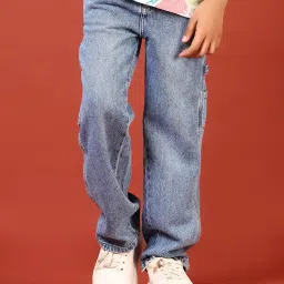 v-mart Mid Washed 6-Pockets Jeans with Fixed Waist image 1