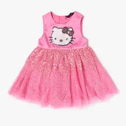 inf frendz Infant Girls Hello Kitty Embroidered Fit & Flare Dress image 1
