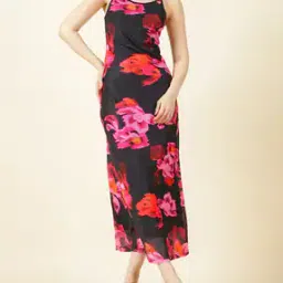 Shein Spaghetti Strap Floral Print Midi Slip Dress-picture-27