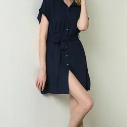 Shein Extended Sleeves Textured Mini Shirt Dress-picture-26