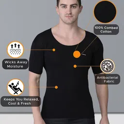 dollar bigboss Pack of 3 Men Solid Combed Cotton Shrinkless Vest image 5