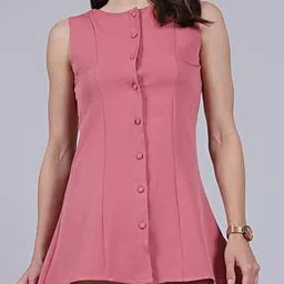 Shein Sleeveless Buttoned Front Mini Skater Dress-picture-32
