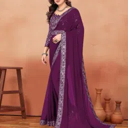 somvati Women Embellished Saree with Contrast Border image 1