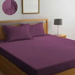klotthe 300 TC Striped King-Size Bedsheet with Pillow Covers-picture-22