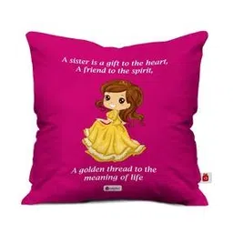 indigifts Printed Magenta Cushion Cover with Filler 12" x 12"-picture-28