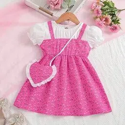 avsar trendz Floral Print Fit & Flared Dress with Handbag-picture-46