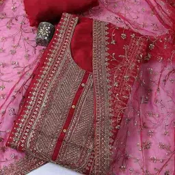 mbz.in by meena bazaar Women Embroidery Unstitched Dress Material image 1