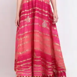  Women Cotton Kota Doriya Gota Patti Work Skirt-image-0