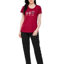 zeyo Graphic Print T-Shirt & Pyjamas Set-picture-31