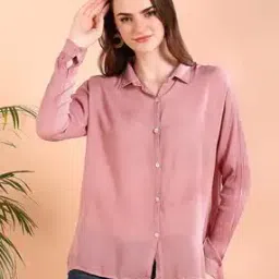 maaesa Women Loose Fit Spread-Collar Shirt-picture-40