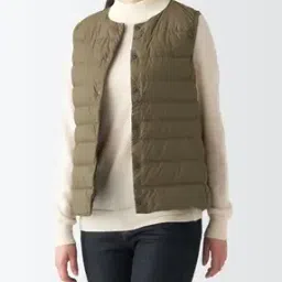 muji Nylon Lightweight No-Collar Down Vest-picture-24
