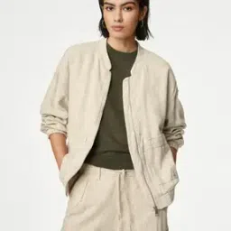 marks & spencer Women Regular Fit Zip-Front Bomber Jacket-picture-25
