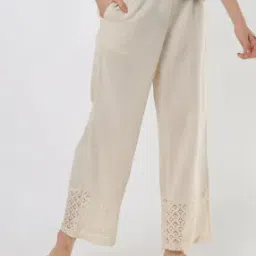 juniper Schiffli Embroidered Pants with Semi-Elasticated Waist-picture-27