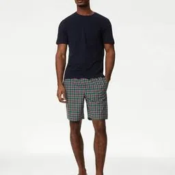 marks & spencer Men Striped Lounge T-Shirt & Shorts Set-picture-29