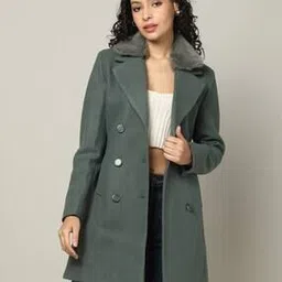 Women Regular Fit Double-Breasted Long Coat-image-21