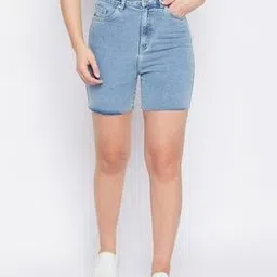 madame Washed Mid-Rise Denim Shorts-picture-47